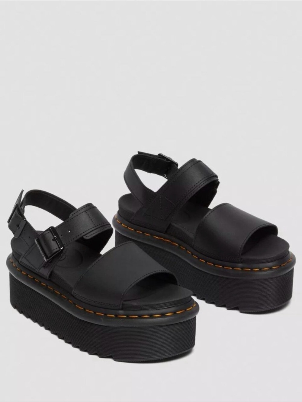 Dr. Martens Voss Quad Platform Sandals – Black | Size 7